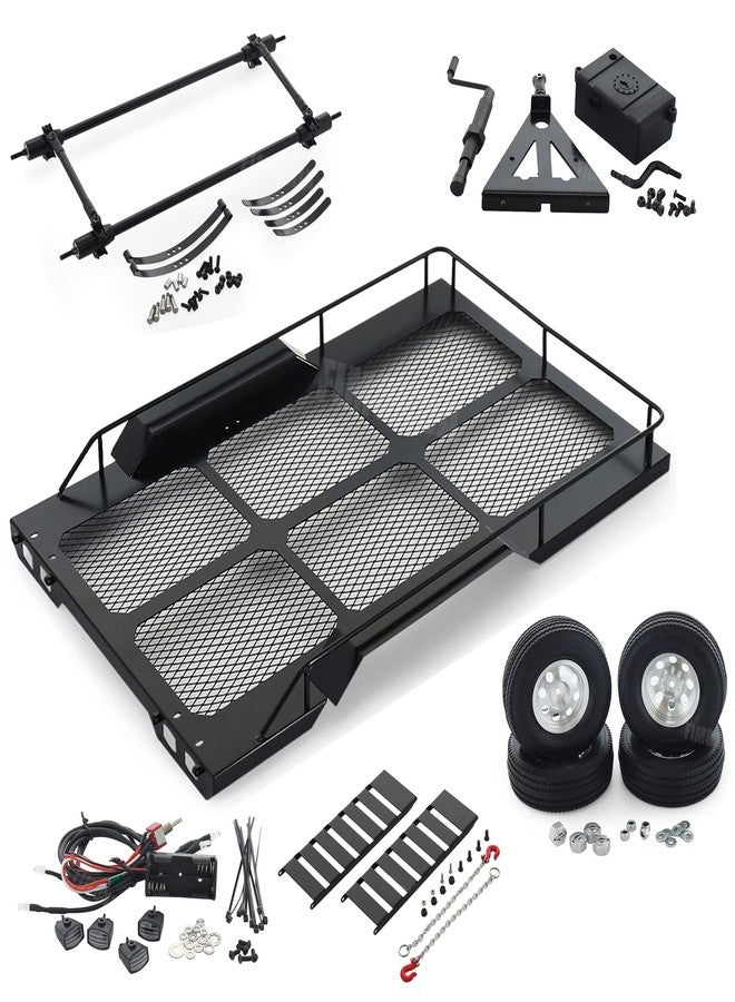 AMK Metal Builder Kit 1/10 RC Trailer with Hitch Mount Receiver & Hauling Ropes for Crawler Cars Axial SCX10 D90 Wrangler TRX4 TRX6 Redcat GEN8 - Image 2
